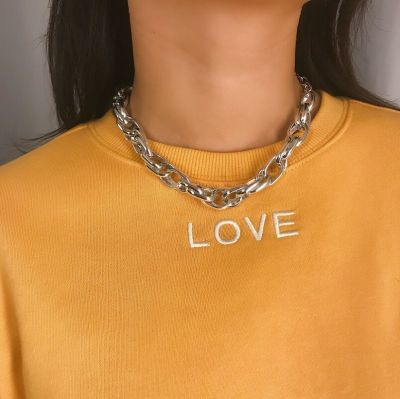 Punk Twist Chain Necklace Choker Chain for Women and Men