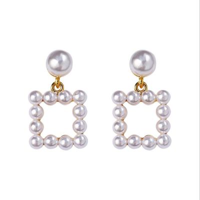 Pearls Geometric Cute Dangle Earrings Small Woman Earring
