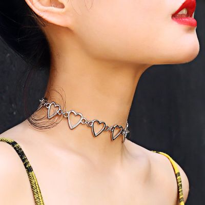 Hollow out Multi-hearts Choker Necklace Gifts for Daughter Girlfriend