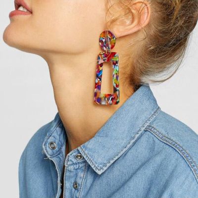 Acrylic Rectangle Dangle Earrings Geometric Earring