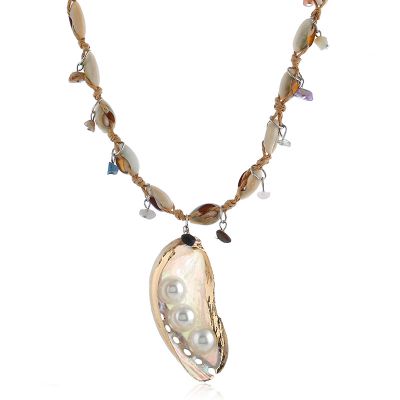 Sea Shell Pearls Pendant Bohemian Necklace