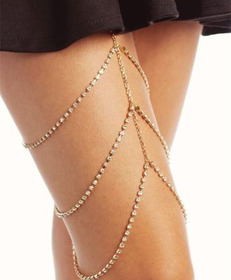 Sexy Rhinestones Leg Chain Layered Thigh Chain for Party