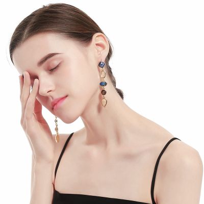 Multi-color Waterdrop Resign Drop Earrings Vintage Woman Earring