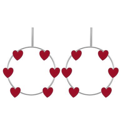 Hearts Big Hoop Earrings in Silver for Dating