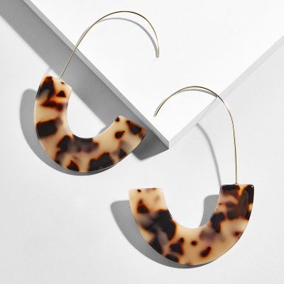 Acrylic Shell Earring Half-circle Tortoise Resign Earrings