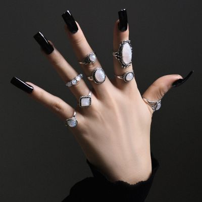 Alloy Fashion Midi Ring Punk Geometric Rings 8 PCsSet