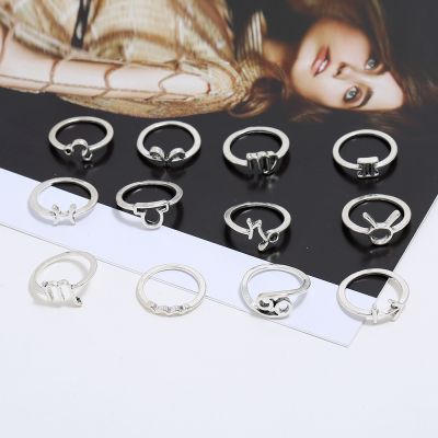 Alloy Vintage Astro Midi Rings Woman Ring Set 12 Pcs