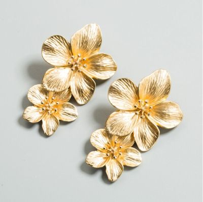 Bohemia Double Flower Dangle Earrings for Beach