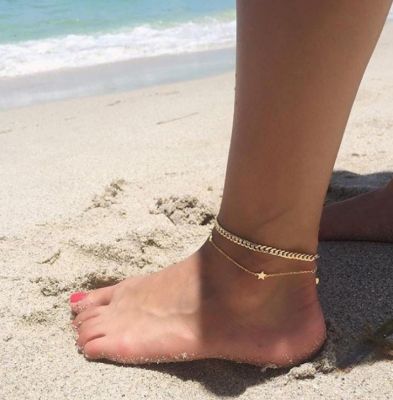 Bohemia Star Layered Ankle Chain Bracelets Fashion Body Jewelry