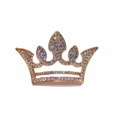 Crown Rhinestones Women Plated Pearls Brooch Pin