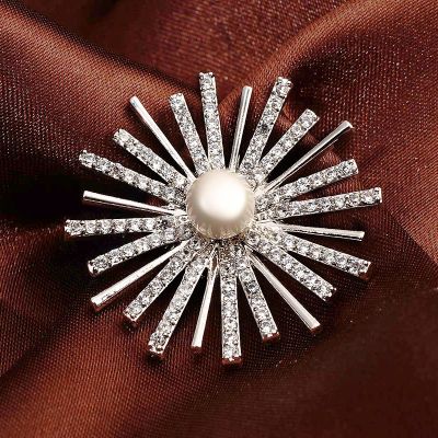 Cubic Zircon Cute Flower Rose Brooches for Wedding