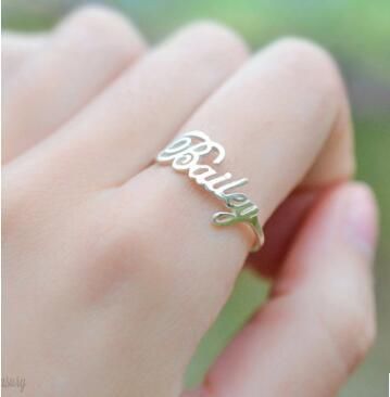 Customized Name Ring Adjustable DIY Rings Gifts for Bithday Valentine