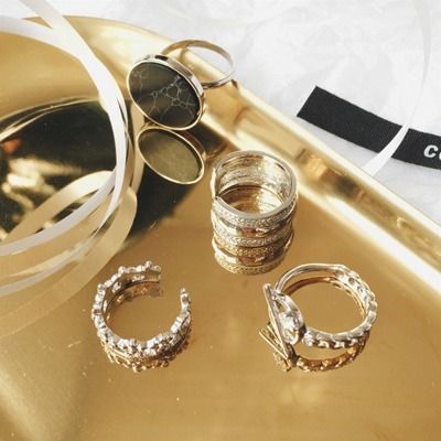 Fashion Ladies Ring Set Adjustable Punk Rings 4 Pcs