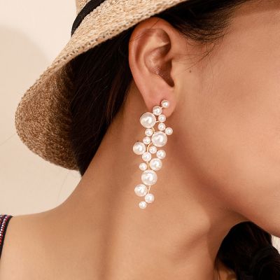 Fashion Pearls Drop Earring Longer Dangle Earrings
