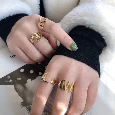 Gold Adjustable Alphabet RIng Stackable RIngs