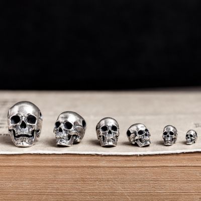 Goth Series S925 Sterling Silver Punk Retro Skull Pendant Necklace Set 6-Pack