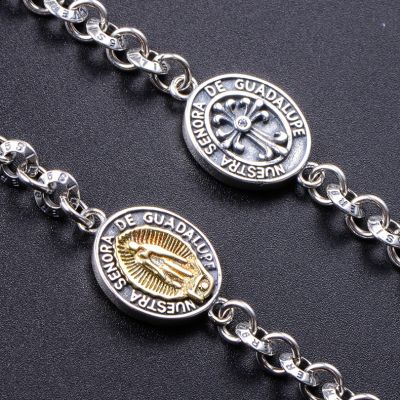 Madonna Charm 925 Silver Chain Bracelets for Women&Men