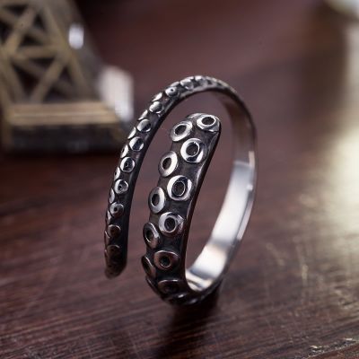 Octopus Claw Steampunk Adjustable Silver Ring