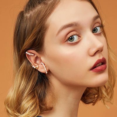 Pearls Cute Ear Clip Bridal Earrings 3 Pack