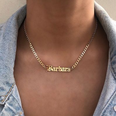 Punk Chunky Chain Customized Name Necklace Gifts for Woman&Man