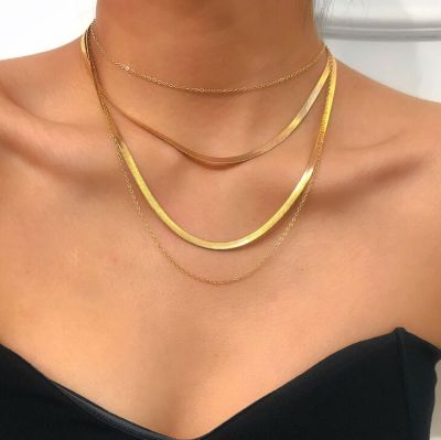 Punk Chunky Chain Necklace Layered Woman Necklace