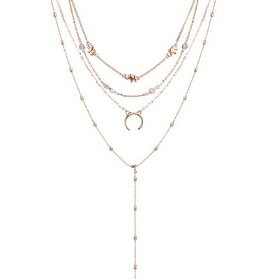 Sexy Gold Moon Elephant Layered Necklace Chain Choker
