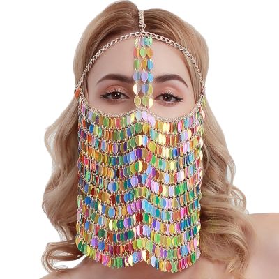 Sexy Sequins Dace Full Mask Fringes for Party