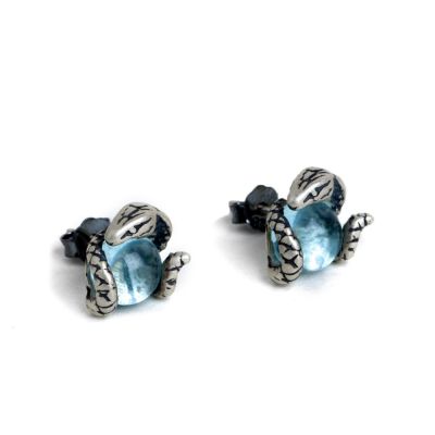 Snake Light Blue Topaz Studs Earrings