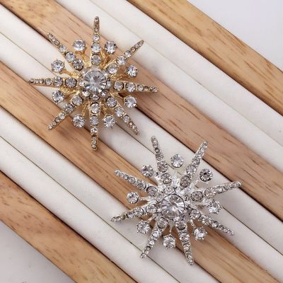 Snowflake Rhinestones Crystal Women Brooches Pins