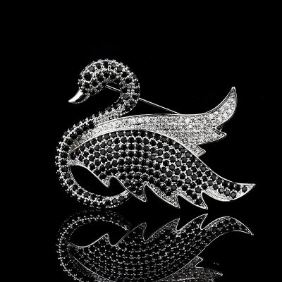Swan Zircon Brooch Pins Rhinestone Jewelry