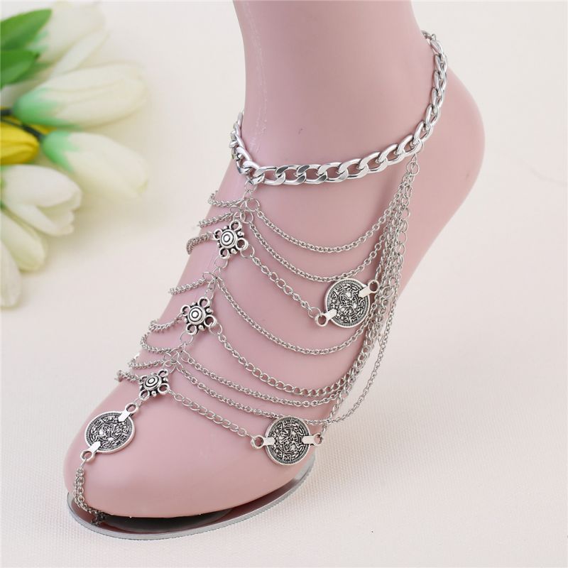 Attractive Anchor Anklet Attached Toe Ring Ankle Bracelet Silver Plated NEW  | eBay