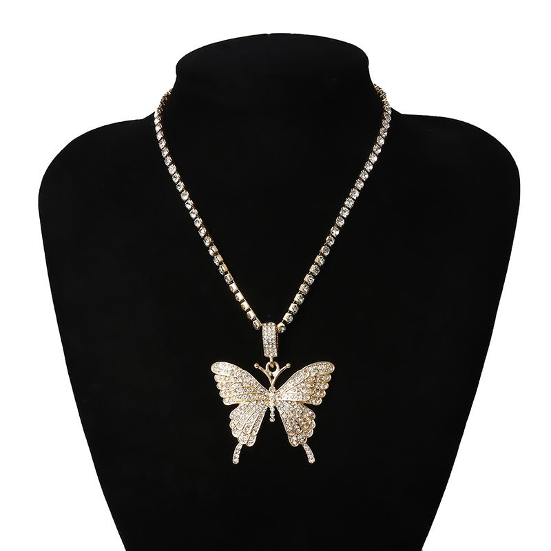 By Adina Eden Adinas Jewels Pavé & Baguette Large Butterfly Necklace,  16