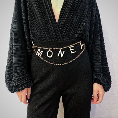 Money Initial Belly Chain Waist Decor Sexy Body Jewelry