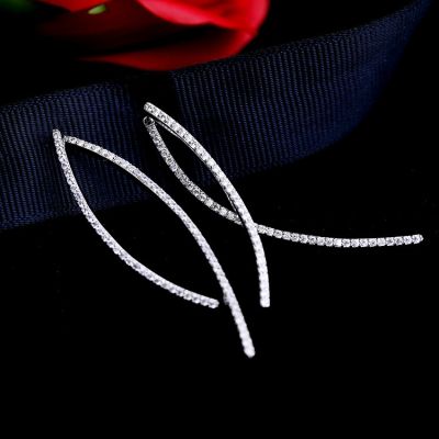 Rhinestone Dangle Earrings Fashion Line Earring for Wedding 