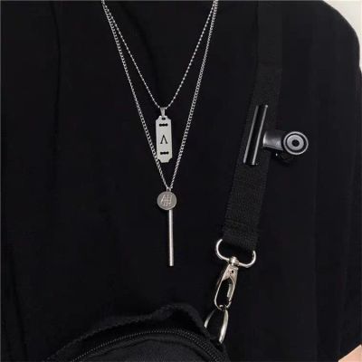 Rock Pendants Carbon Steel Necklace for Women&Men Sweater Necklace