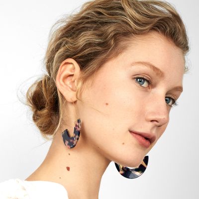Acrylic Shell Earring Half-circle Tortoise Resign Earrings