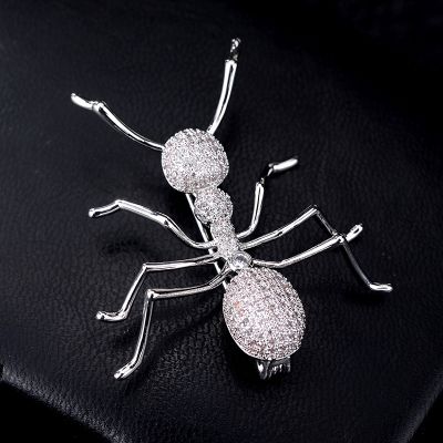 Ant Zircon Brooch Pins Work Suit Jewelry