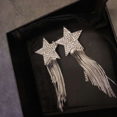 Fashion Rhinestones Star Fringe Earrings for Wedding