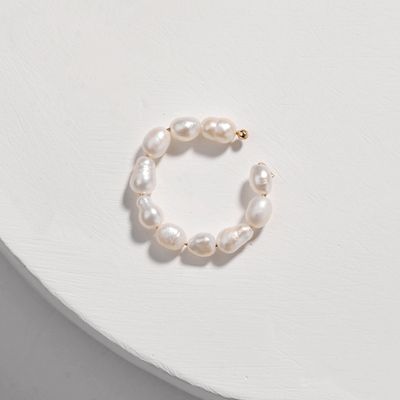 Pearl Cute Woman Clip on Hoop Earrings for Wedding