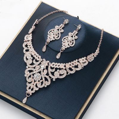 Rose Gold Fashion Jewelry Set Evening Party Ladies Jewelry Set Gift Set