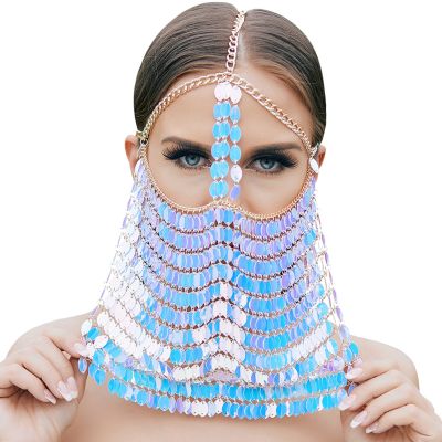 Sexy Sequins Dace Full Mask Fringes for Party
