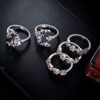 Stars&Moon Adjustable Rings Set 5 Pieces Vintage Bridal Ring