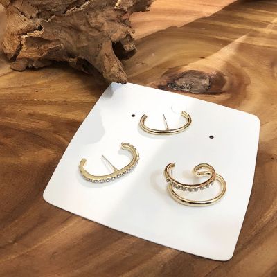 Trendy Rhinestones Small Hoop Earrings Earrings Sets